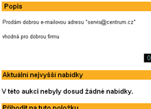 Prodej emailu Centrum.cz za 5000,-