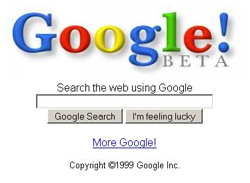 Google Homepage in 1999
