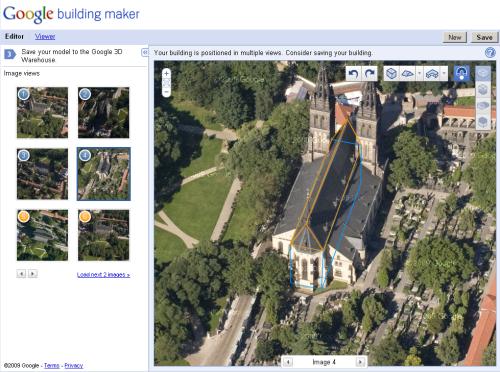 Google Building Maker - Modelování na Vyšehradě