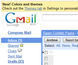 Nový Gmail - úvodní stránka
