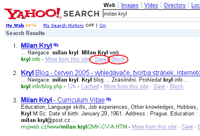 Yahoo My Web in SERP